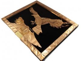 Cuadro Aguila Hoja Cobre Vintage Mano 80x66 Usado, $ 300