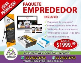 Paquete Publicitario Para Emprendedores, $ 2,000.00