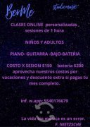 CLASES ONLINE DE PIANO,GUITARRA,BAJO Y BATERÍA., $ 150.00